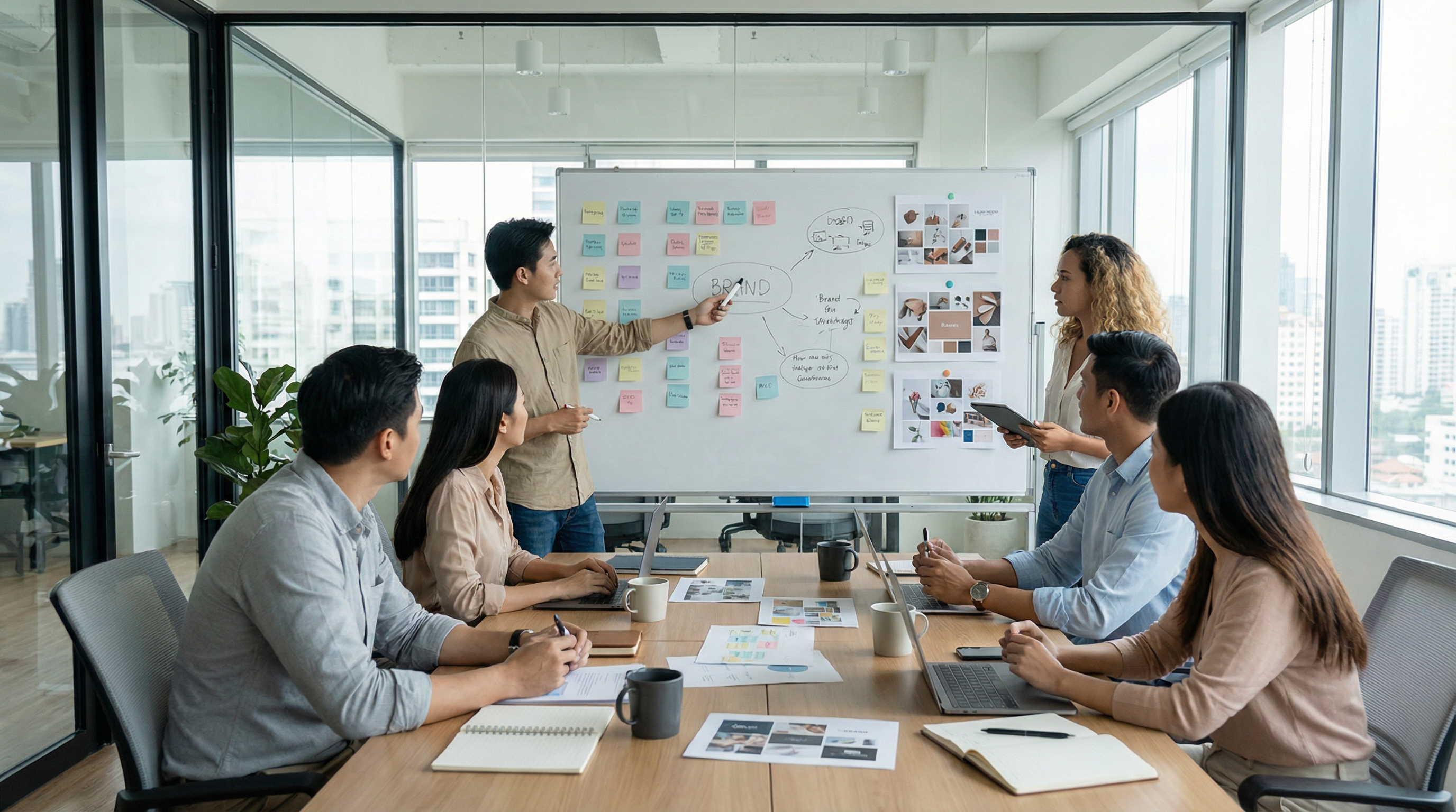 Brand strategy workshop with creative team